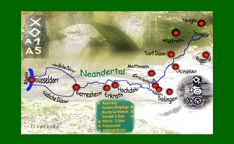 Kartenskizze des Neandertales, 10. von 20 Themenbildern
